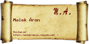Malek Áron névjegykártya